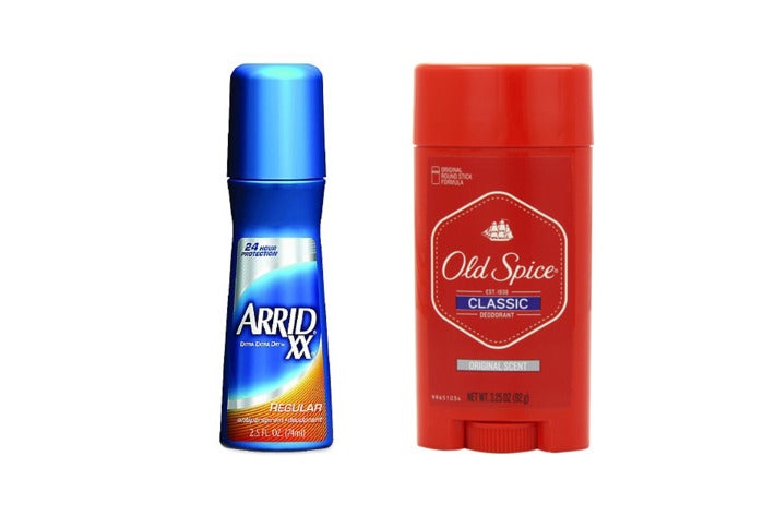 Arrid XX and Old Spice Classic.